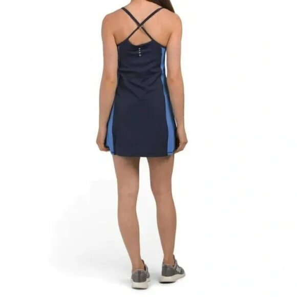 NWT Wilo the Label Tennis Dress in Cobalt/Navy Blue Large Strappy lined - Picture 6 of 13